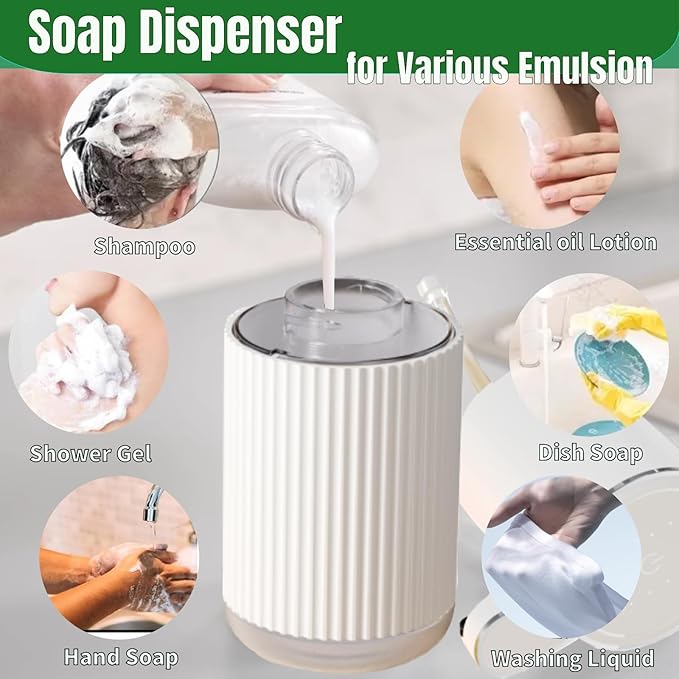 Automatic Liquid Soap Dispenser, Touchless Soap Dispenser Bathroom,Upgrade Hand & Dish Electric Dispenser Adjustable Waterproof Wall Mount Kitchen Auto Soap Pump for Thin and Thick Liquid