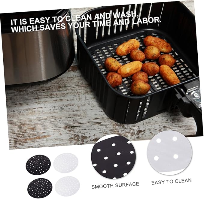 Ciieeo 18pcs Non-stick Air Fryer Liner Baking Mat Reusable Perforated Pad Oven Liner for Bottom Steamer Accessory Easy Food Removal Kitchen Gadget