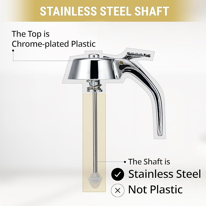 PAULSWAY Stainless Steel Shaft, Glass Honey Dispenser, Sleek Silver ABS Lid – No Drip Glass with Stand – 8 oz Honey Jar – Honeycomb Design Container – Honey Pot for Honey, Maple Syrup