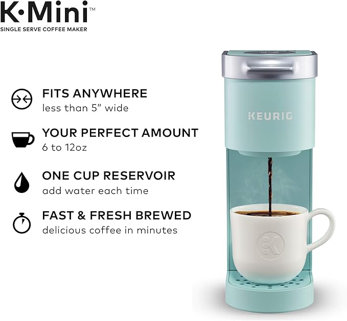 Keurig K-Mini Single Serve Coffee Maker & 3-Month Brewer Maintenance Kit Includes Descaling Solution, Water Filter Cartridges & Rinse Pods, Compatible Classic/1.0 & 2.0 K-Cup Coffee Makers, 7 Count