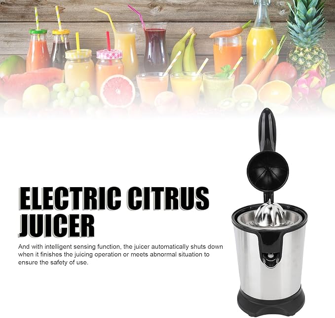 Electric Citrus Juicer, 180W 15000rpm Auto Off Dishwasher Stainless Steel Orange Juicer Ultra Powerful Motor Soft Handle Citrus Squeezer for Oranges, Lemons