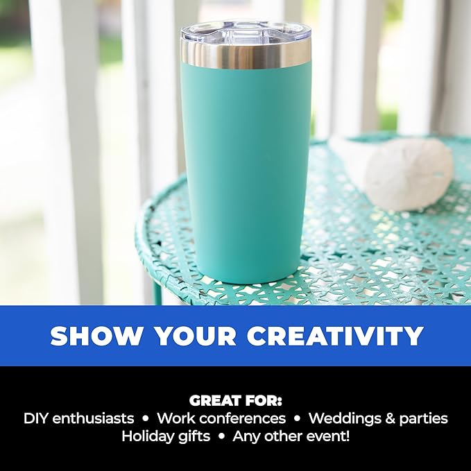 12 Ct of 20 Oz Two-Tone Himalayan Stainless Steel Tumbler with Lid – Navy Blue – Customizable Insulated Cups for Water, Coffee, Hot & Iced Drinks – Great for DIY, Events, Work