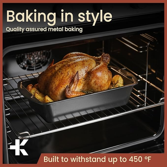 BAKKENMASTER Bakken- Swiss Loaf Pan Set 4-Piece - Deluxe Nonstick Carbon Steel Bakeware for Perfect Bread and Cakes – Dishwasher Safe, Premium Pans for Home Baking