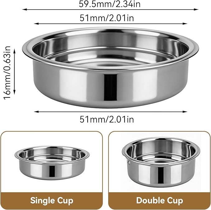 51mm Portafilter Filter Basket, Single Cup Reusable Stainless Steel Espresso Coffee Filters Basket Machine Replacement Accessories for Portafilter Coffee Machine