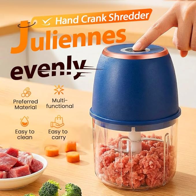 2026 New Electric Garlic Chopper,Vegetable Food Chopper,Mini Food Processor,Portable Rechargeable Cordless Chopper for Onion,Chili,Ginger,Nuts,Meat & Fruits 350ml (White)