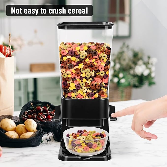 Cereal Dispenser Countertop 3pcs,5.5L Cereal Containers Storage Dispenser for Pantry,Dry Food Storage Rice Containers,Candy Dispenser,Snack Organizer Machine for Grains, Nuts,Oatmeal, Pet Food Black
