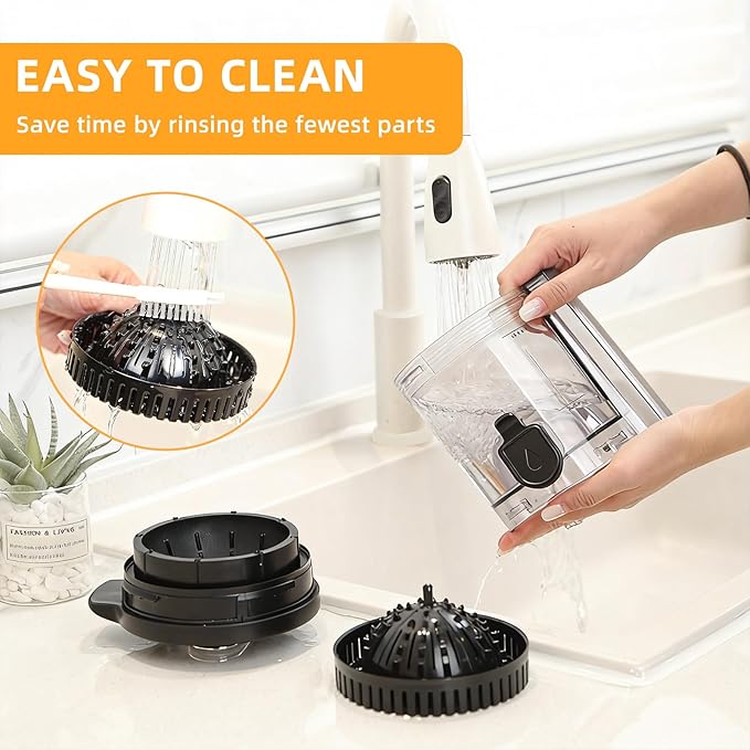 Electric Citrus Juicer, Hand-Free Citrus Juicer Machine with Cleaning Brush, High-Performance Automatic juice press for Lemon, Lime, Grapefruit, Pomegranate, Easy to clean