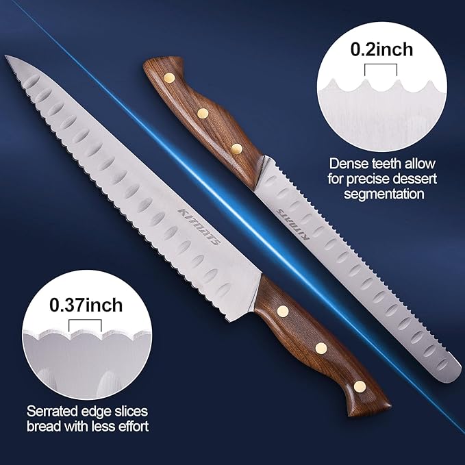 10"/8"Bread Knife set -Multifunction Serrated Knife Razor Sharp Slicer bread knife for homemade bread For Bread, Bagels, Cake, Baking, Efficient cutting Gifts Mother Fathers