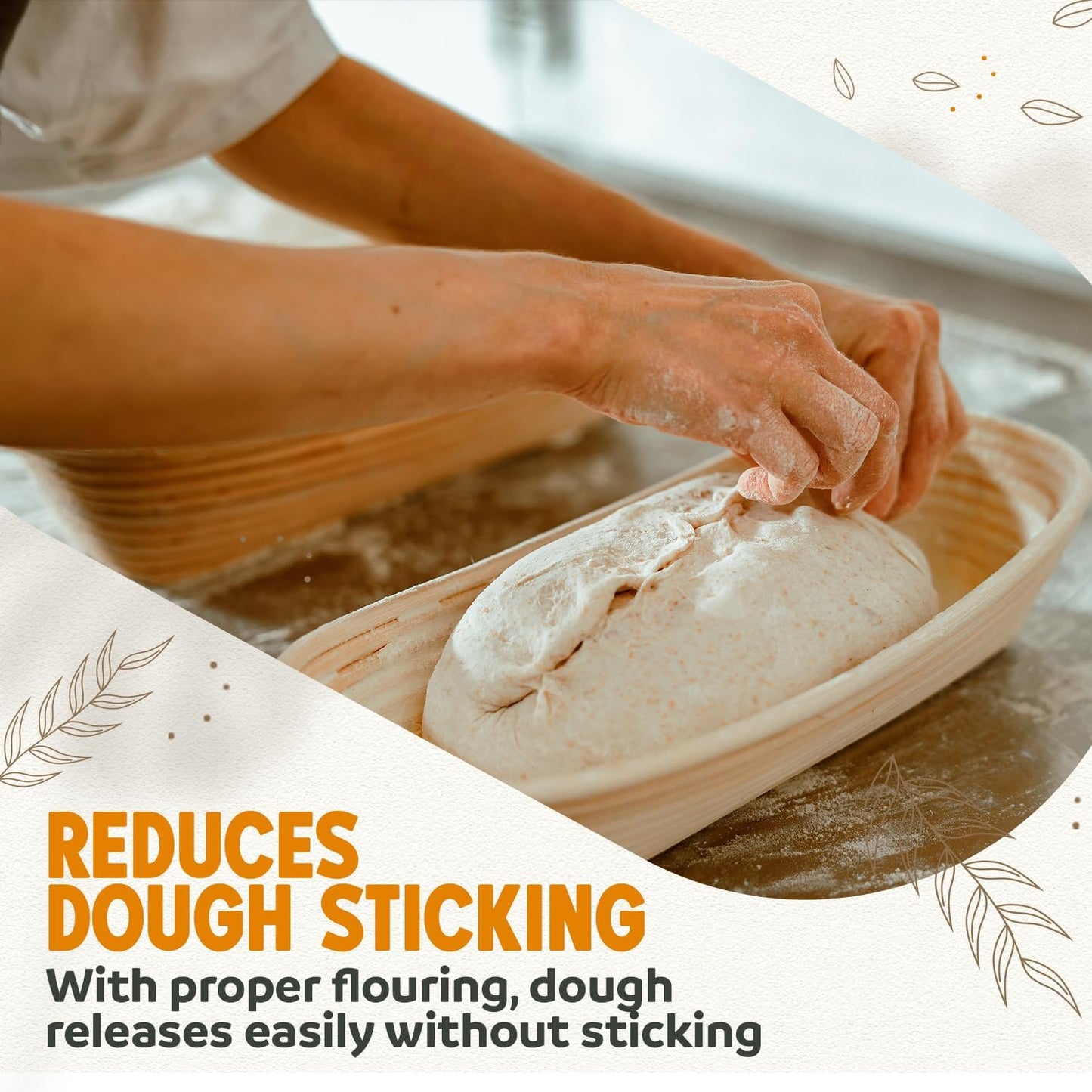 Banneton Bread Proofing Basket Sourdough Proofing Basket for Beginners & Professional Bakers, Handwoven Rattan Cane Bread Maker for Artisan Breads, 8.5 x 3 Inch, 1-Pound Round Brotform