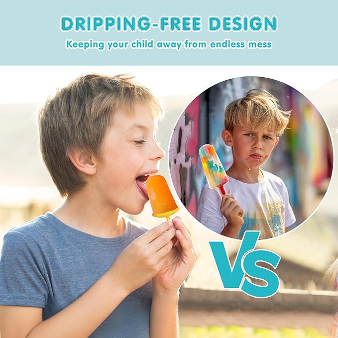 Miaowoof 10-Cav & 8-Cav Silicone Popsicle Mold for Kids, Non-BPA Premium Silicone Popsicles Molds