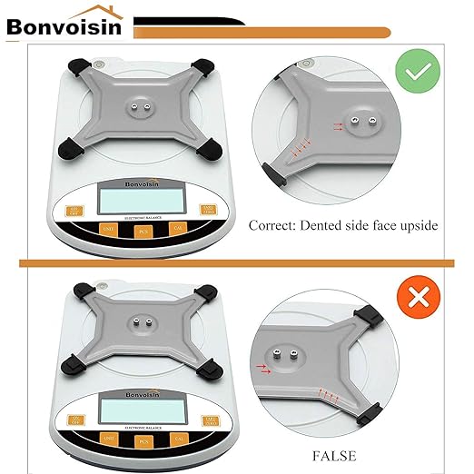 Bonvoisin Lab Scale 3000gx0.01g Digital Precision Analytical Balance - High Precision Electronic Scale for Jewelry, Kitchen, Scientific, and Laboratory Use
