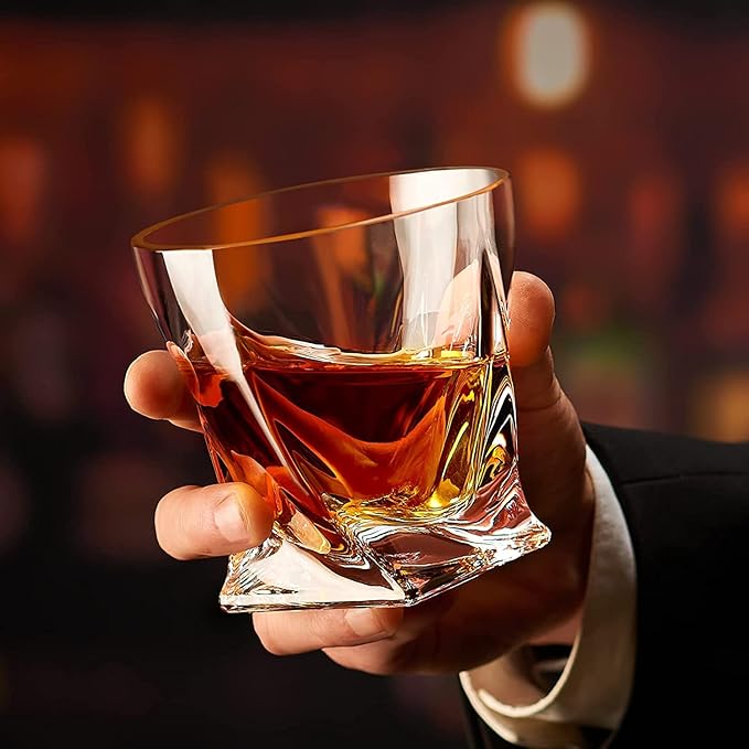KITNATS Old Fashioned Whiskey Glasses 10 OZ Rocks Glasses Set of 6, Gift Box - Barware For Bourbon, Scotch, Rum glasses, for Men Women