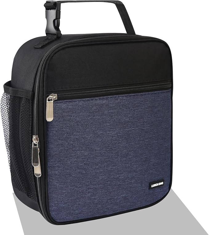 Lovoeo Lunch box Lunch bag for men women Insulated Lunchbox Lunch bags for Work Picnic Travel (Thicken navy blue)