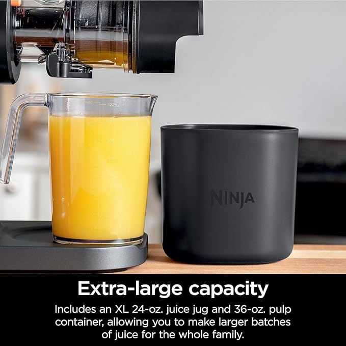 Ninja (Refurbished) JC151 NeverClog BPA-Free Cold Press Juicer with Total Pulp Control and 2 One-Touch Programs (Machine Gray, Renewed) (Renewed)