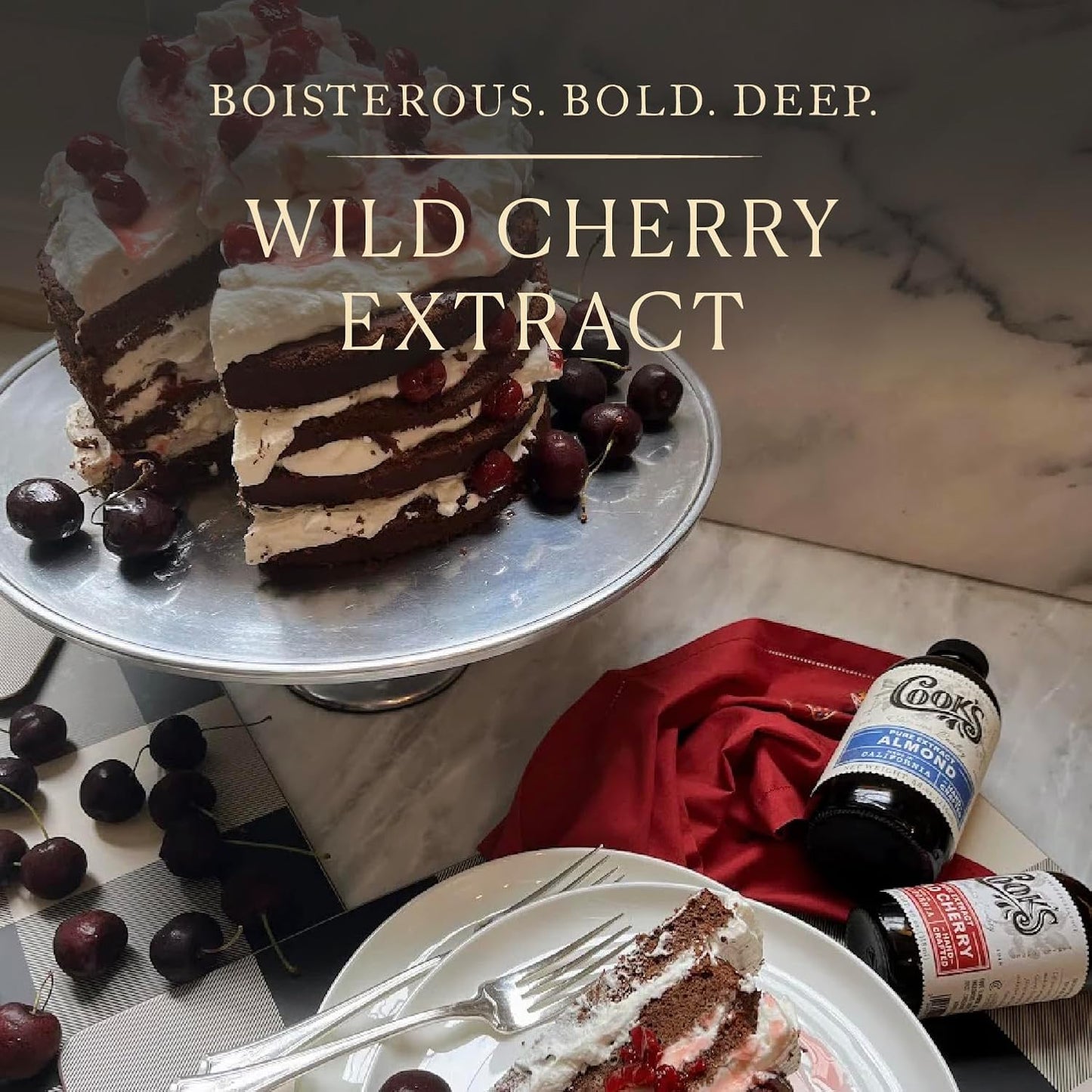 Cook's, Pure Wild Cherry Extract for Baking, Preserves, Syrup, Cookies, Cakes, 128 Ounces (1 Gallon)