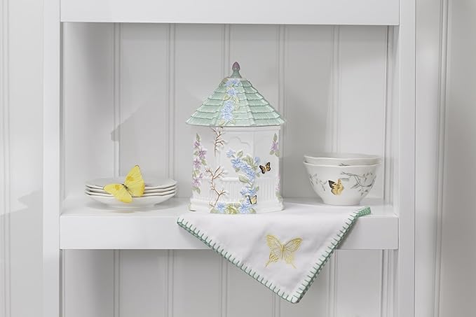Lenox Butterfly Meadow Figural Gazebo Cookie Jar, 10-Inch, White