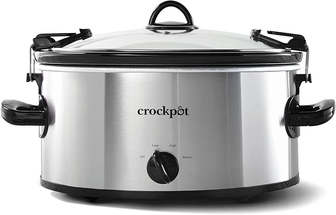Crock-Pot SCCPVL600S Cook' N Carry 6-Quart Oval Manual Portable Slow Cooker, Silver
