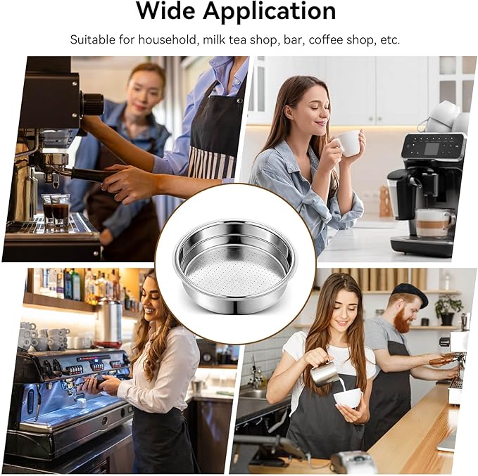51mm Portafilter Filter Basket, Single Cup Reusable Stainless Steel Espresso Coffee Filters Basket Machine Replacement Accessories for Portafilter Coffee Machine