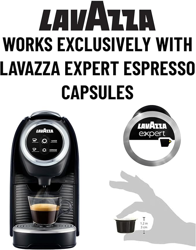 Lavazza BLUE Classy Mini Single Serve Espresso Coffee Machine LB 300, 5.3" x 13" x 10.2" 2 Coffee selections: simple touch controls, 1 programmable free dose and 1 pre-set