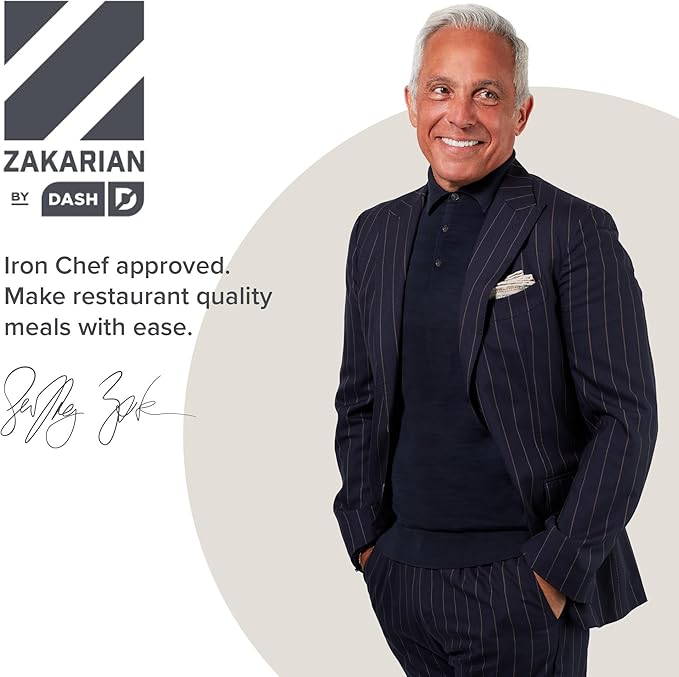 Zakarian by Dash Safe Slice® Mandoline - Features Thickness Adjuster, Stainless Steel Blades, and Foldable, Easy-To-Store Design - Zakarian Blue