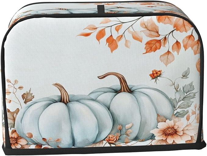 Toaster Cover 2 Slice Pumpkin Fall Leaf Thanksgiving Kitchen Small Appliance Covers with Pockets Dust and Fingerprint Protection
