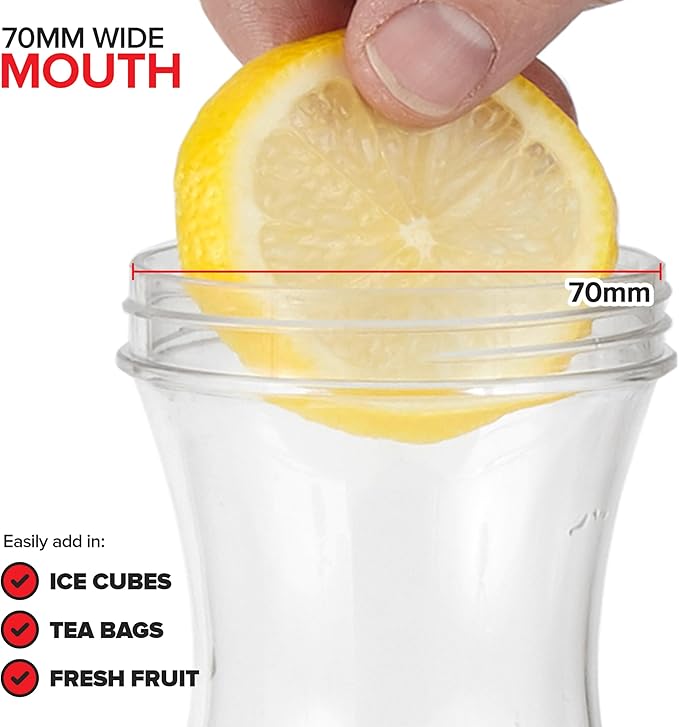 50oz Plastic Juice Carafe with Black Lids (4 Pack) 50 oz Carafes for Mimosa Bar, Drink Pitcher with Lid, Milk Container, Clear Beverage Containers for Fridge, Pantry Storage, Square Pitchers