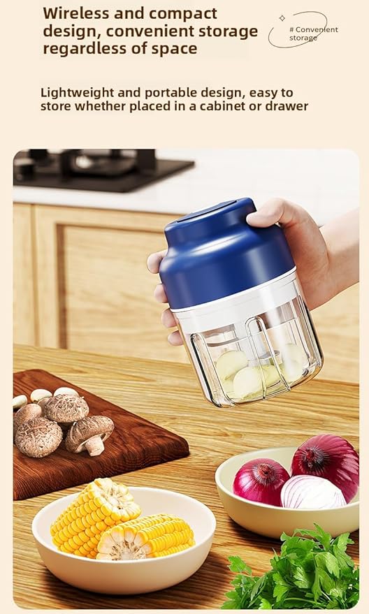 Household Electric Garlic Crusher, Cordless Mini Chopper With USB Rechargeable, Portable Food Processor for Garlic, Onion, Chili, Nuts, Vegetables (2 PCS Purple)