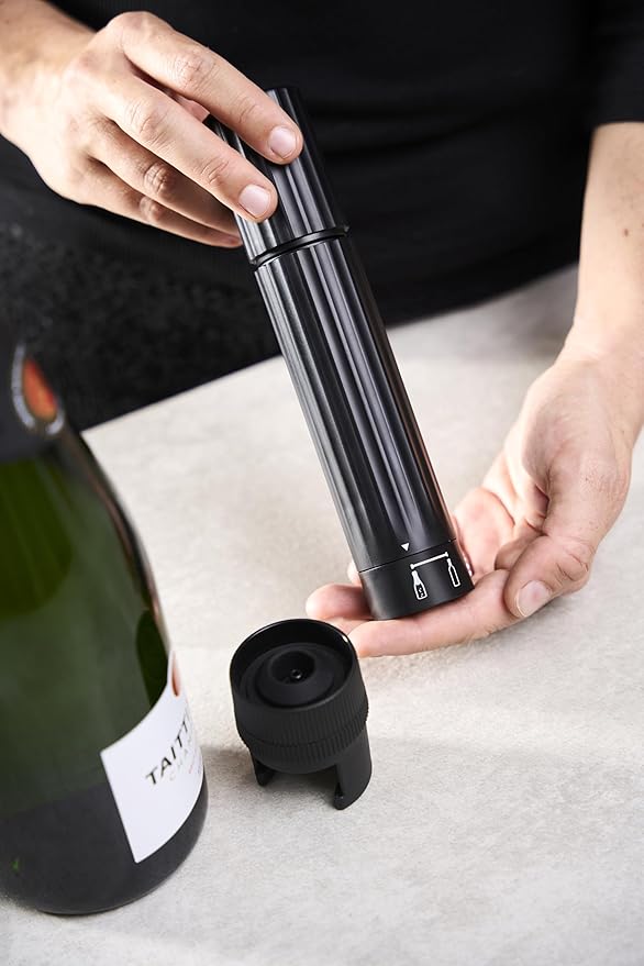Dual Function Preservation Pump for Wine & Sparkling, manual, made of ABS, black, 20 cm - 7.75 in