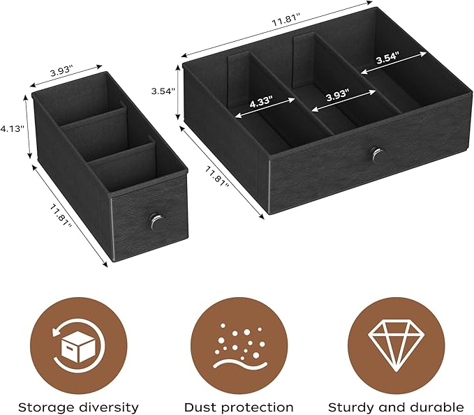 Homeiju Coffee Pod Drawers - K Cup Organizer, Nespresso Pods Holder with Mug Rack, Coffee Holder for Countertop, 52 Capacity Pods, Suitable for Kitchens, Offices and Coffee Bars(Brown)