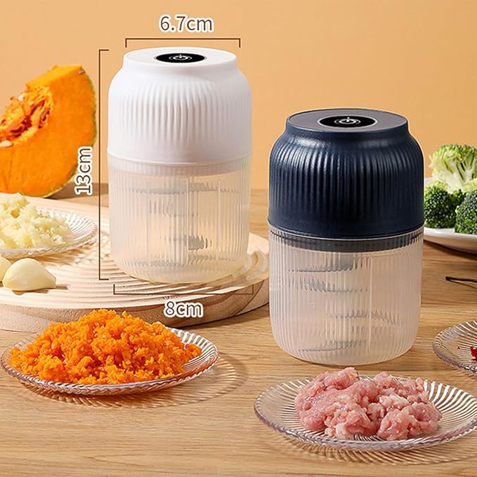 2026 Upgraded Electric Garlic Chopper, Mini Portable Veggie Cutter, USB Rechargeable, 350ML Portable Cordless Mini Food Processor for Nuts Chili Onion Minced Meat and Spices (2PCS-B)