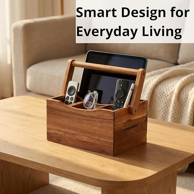 Utensil Caddy for Parties - Acacia Wood Silverware Caddy for Party Kitchen Countertop - Utensil Holder for Party Kitchen Counter - Cutlery Flatware Caddy Silverware Holder for Countertop Organizer