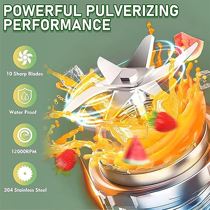 Gemet BPA-Free Electric Citrus Juicer 17 oz, with Straw and Two Lids, 2025 New Portable Blender for Smoothies, Shakes, Food Prep & Frozen Blending (500ML*1)