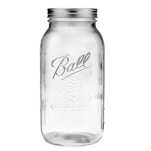 Ball Wide Mouth Glass Mason Jars with Lids and Bands, Used for Canning, Pickling, Juice, Jam, Jelly, Half Gallon Size 64 Ounce (Pack of 36)
