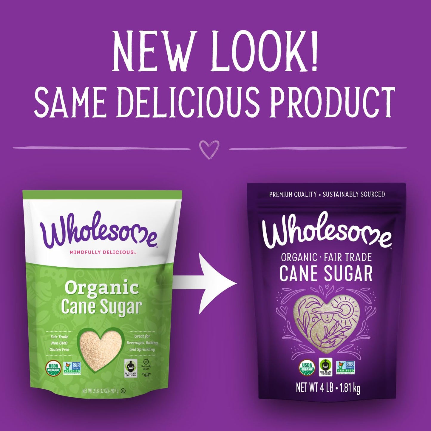 Wholesome Sweeteners 4-Pound Organic Cane Sugar, Fair Trade, Non GMO, Gluten Free & Vegan for Baking and Sweetening, 6 Pack