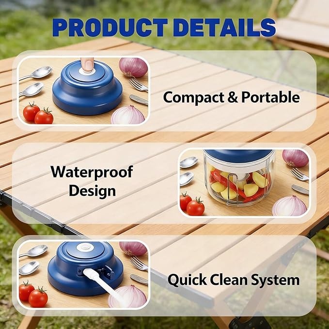 Electric Garlic Chopper Mini, Upgraded Rechargeable Veggie Chopper With Storage and Cover, One-Touch Food Processor with 4 Stainless Steel Blades for Onion Meat Chili Ginger (Purple, 320ml)