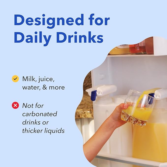 Magic Tap Automatic Drink Dispenser for Fridge, Peach (3 Pack), No Spill Milk Dispenser for Fridge, Automatic Milk Dispenser Pump for Gallon Jugs, Water & Juice, Fits Most Bottles, Batteries Required