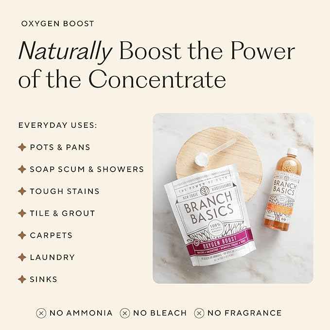 Branch Basics Ultimate Starter Kit: Natural All Purpose Cleaner, Glass, Bathroom, Foaming Hand Wash (4 Plastic Bottles + Concentrate + Oxygen Boost), Laundry Detergent, Plastic-Free Dishwasher Tablets