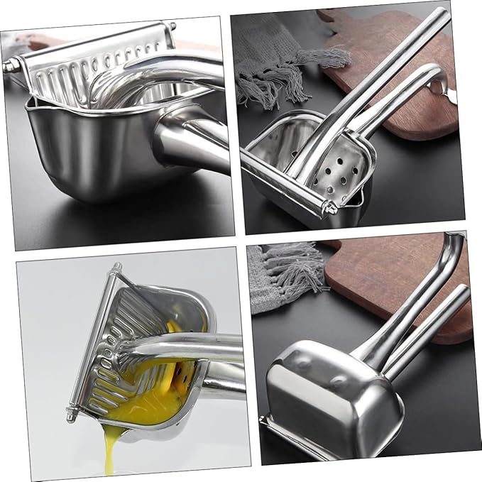 COLLBATH 304 Stainless Steel Manual Fruit Squeezer Handheld Juicer for Fruits Easy to Clean Silver Finish for Home Use