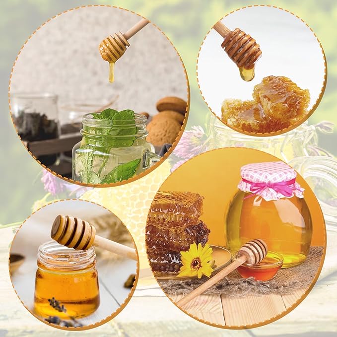 200Pcs Honey Dipper Sticks, 3 Inch Portable Mini Honey Stirrer Stick Honeycomb Dipper for Tea Charcuterie Drizzle Jar Wedding Party Favors