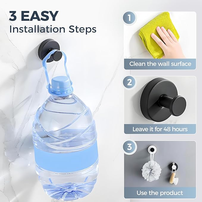 Suction Cup Hooks for Wreaths on Glass, 2025 New No Drill Suction Cup Hooks for Shower, Wreath Hanger Holder for Front Door, Upgraded Towel Hooks for Window Bathroom Mirrors (1, White)
