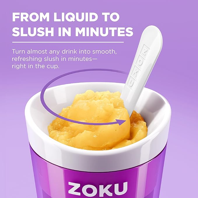 ZOKU Original Slush and Shake Maker, Slushy Cup 3 Pack for Quick Frozen Homemade Single-Serving Slushies, Fruit Smoothies, and Milkshakes in Minutes, Blue/Red/Green Set of 3