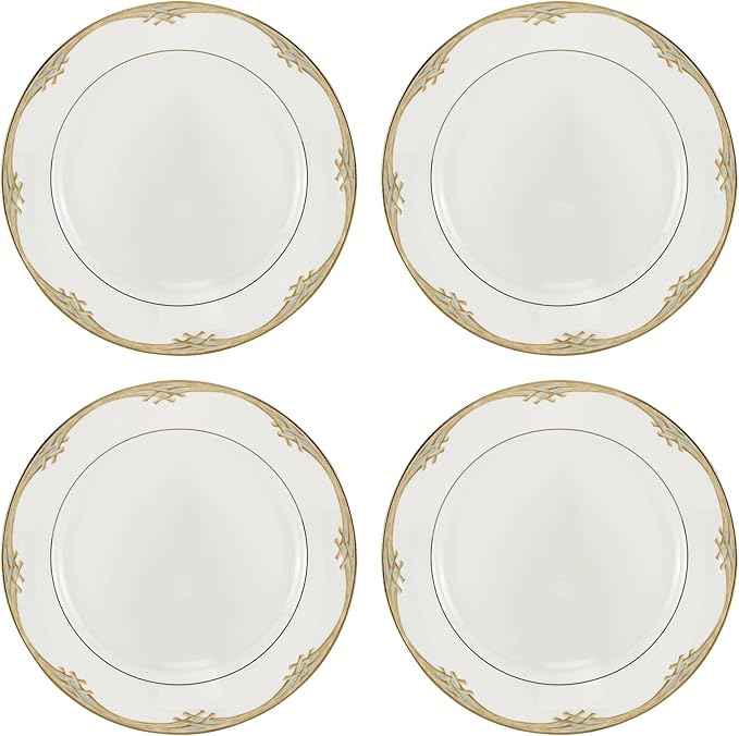 Lenox 897297 British Colonial Bamboo Dinner Plates, Set of 4, Service For 4, 11.125-Inch Diameter