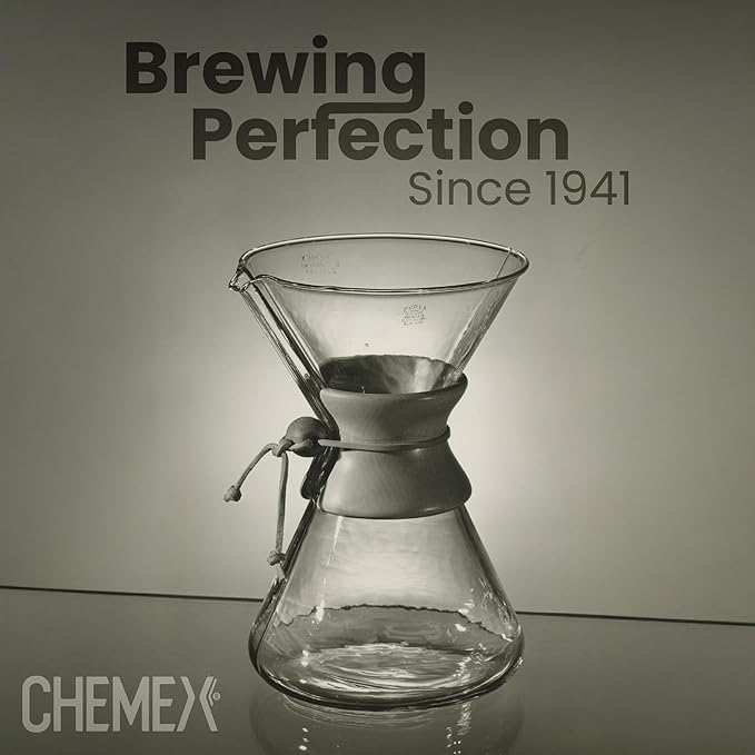 Chemex Pour-Over Glass Coffeemaker - Glass Handle Series - 8-Cup - Exclusive Packaging