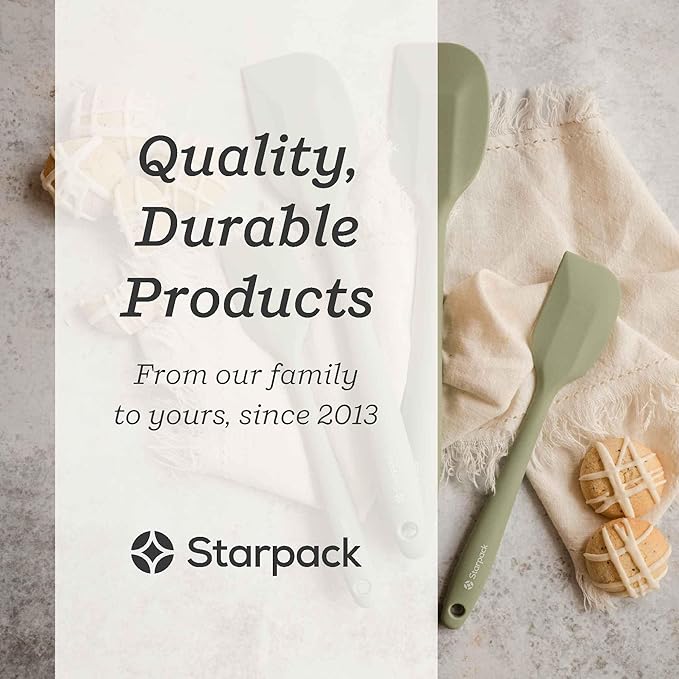 Starpack 'Scrape & Stir' Silicone Spatula (11 Inch) - 600°F Heat Resistant Spatula Set - Food Grade Kitchen Spatulas - LFGB Grade Nonstick Baking and Cooking Rubber Spatulas Set