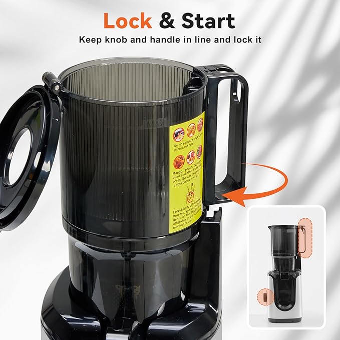 OLIXIS Cold Press Juicer, Masticating Juicer Machines with Wide Feed Chute, High Juice Yield and Easy to Clean for Whole Vegetables & Fruits, Silver