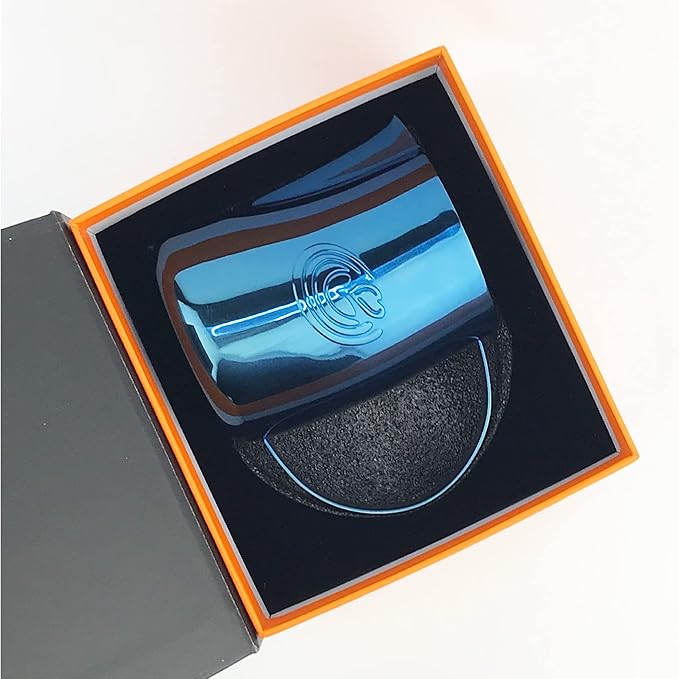 Barista Swag Curved Body Coffee Milk Frothing Cup for Espresso Machines Latte Art 500ml Steaming Pitchers (Mirror Blue)