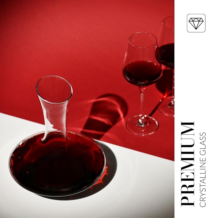 Krosno Essence Wine Decanter, 40.6 oz, Handcrafted Glass, Elegant and Functional Design, Perfect for Decanting and Serving Wine | Lead-Free Crystal Glass