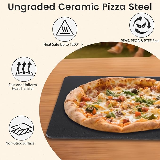 Hisencn Pizza Oven Attachment for Blackstone Grill, Outdoor Pizza Oven Accessories for Traeger, Pit Boss, Camp Chef, Z Grills, GMG Pellet Grill, Portable Pizza Maker With 13" Pizza Stone