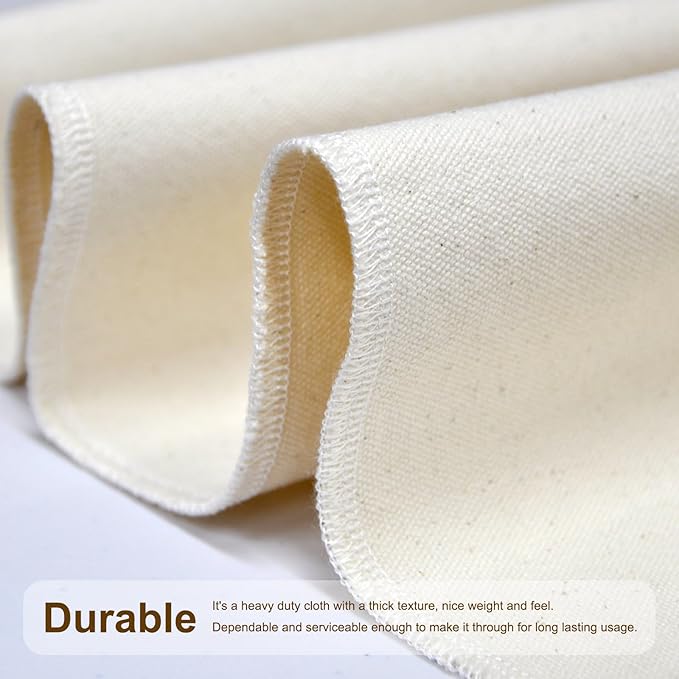 Prutomr Dough Proofing Cloth 35"x26" Large, Professional Heavy Duty Bakers Couche for Bagutter Loaves, 100% Natural Unbleached Cotton Fabric Towel for French Baguettes, Shaping Tool for Bread Baking