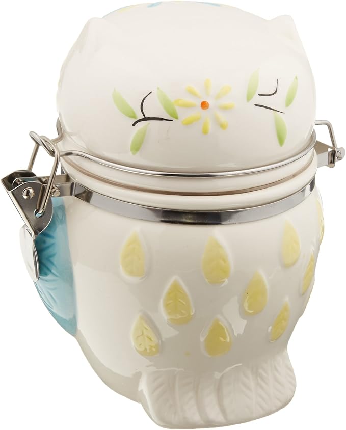 Boston Warehouse Hinged Jar with Floral Owl Design